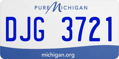 MI license plate DJG3721