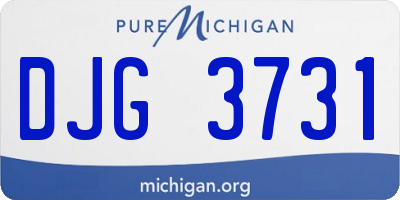 MI license plate DJG3731
