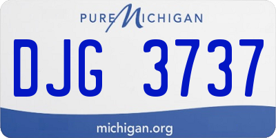 MI license plate DJG3737