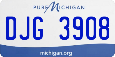 MI license plate DJG3908
