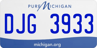 MI license plate DJG3933