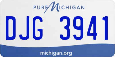 MI license plate DJG3941
