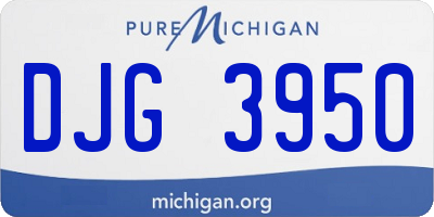 MI license plate DJG3950