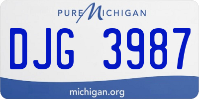 MI license plate DJG3987