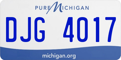 MI license plate DJG4017