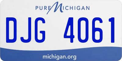 MI license plate DJG4061