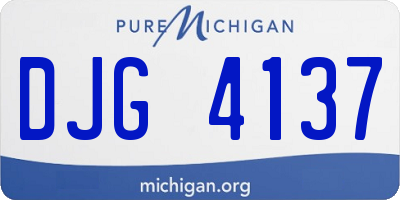 MI license plate DJG4137