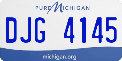 MI license plate DJG4145