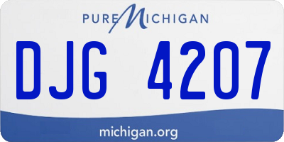 MI license plate DJG4207