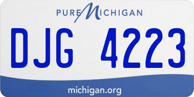 MI license plate DJG4223