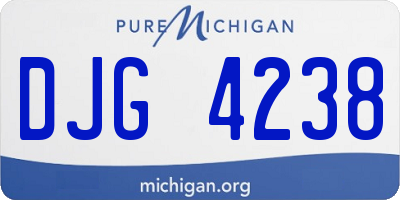 MI license plate DJG4238