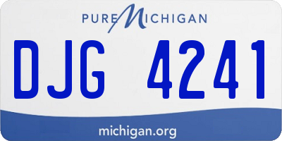 MI license plate DJG4241