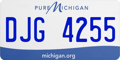 MI license plate DJG4255