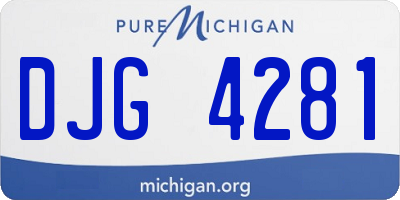 MI license plate DJG4281