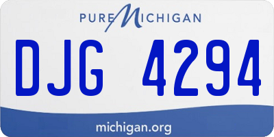 MI license plate DJG4294