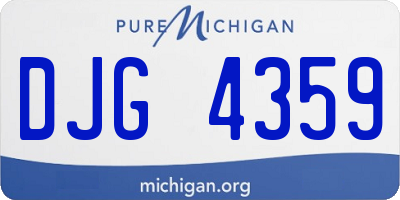 MI license plate DJG4359