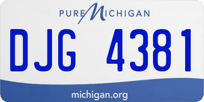 MI license plate DJG4381