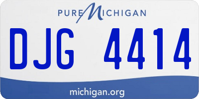 MI license plate DJG4414