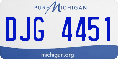 MI license plate DJG4451