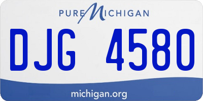 MI license plate DJG4580
