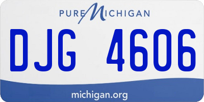 MI license plate DJG4606