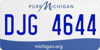 MI license plate DJG4644