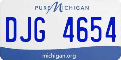MI license plate DJG4654