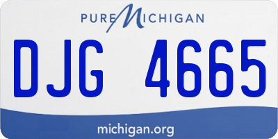 MI license plate DJG4665