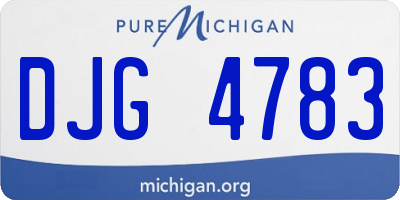 MI license plate DJG4783