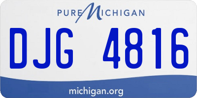 MI license plate DJG4816