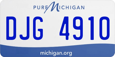 MI license plate DJG4910