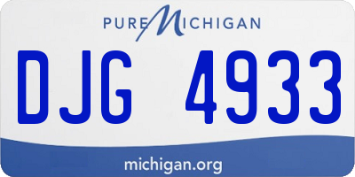 MI license plate DJG4933