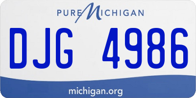 MI license plate DJG4986