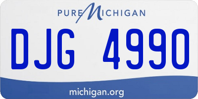 MI license plate DJG4990