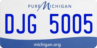MI license plate DJG5005