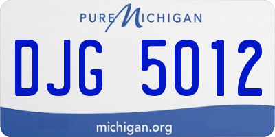 MI license plate DJG5012