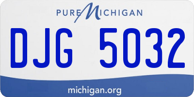 MI license plate DJG5032