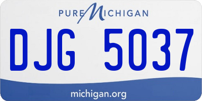 MI license plate DJG5037