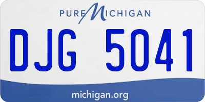 MI license plate DJG5041