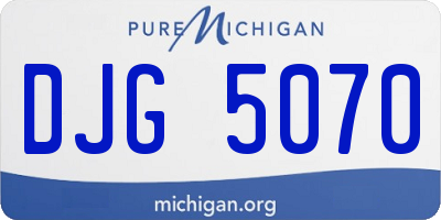 MI license plate DJG5070