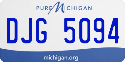 MI license plate DJG5094