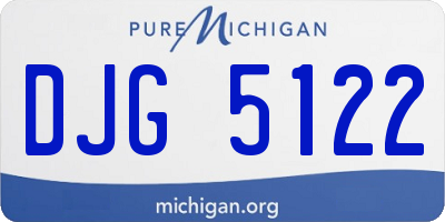 MI license plate DJG5122