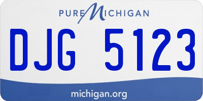 MI license plate DJG5123