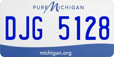 MI license plate DJG5128