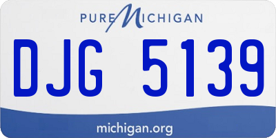 MI license plate DJG5139