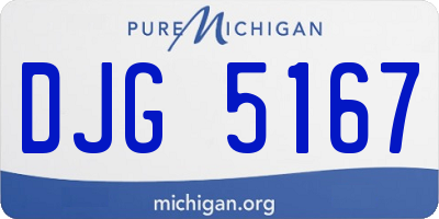 MI license plate DJG5167