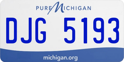 MI license plate DJG5193