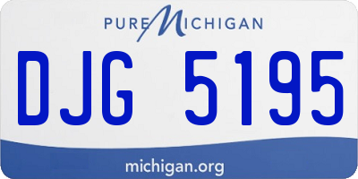 MI license plate DJG5195