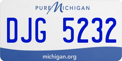 MI license plate DJG5232