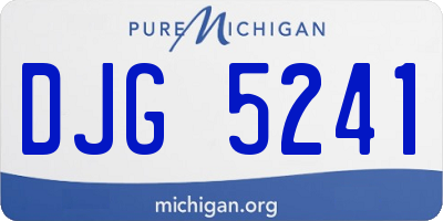 MI license plate DJG5241